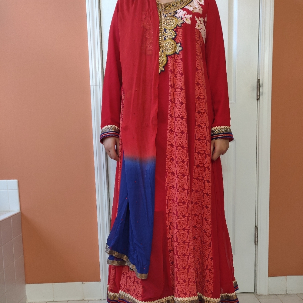 Indian red salwar kameez
